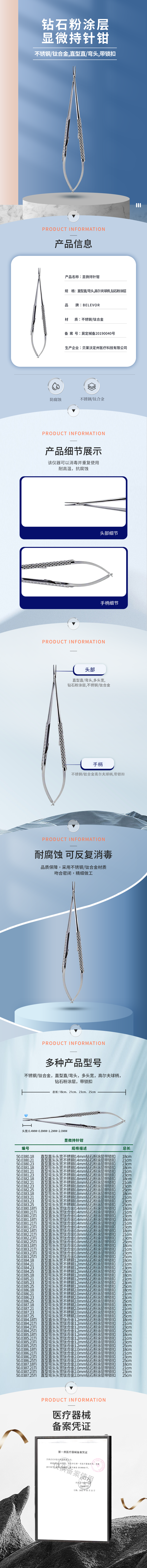 不銹鋼鈦合金 鉆石粉涂層 高爾夫球柄 顯微持針鉗-50.0380.18-詳情頁.png