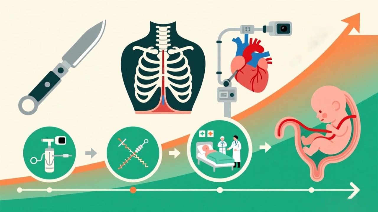 小兒先心病手術(shù)技術(shù)進(jìn)展示意圖