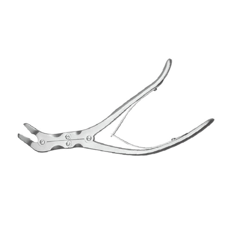 雙關(guān)節(jié) 無角柄 不銹鋼 側(cè)彎40° 總長24cm 咬骨鉗