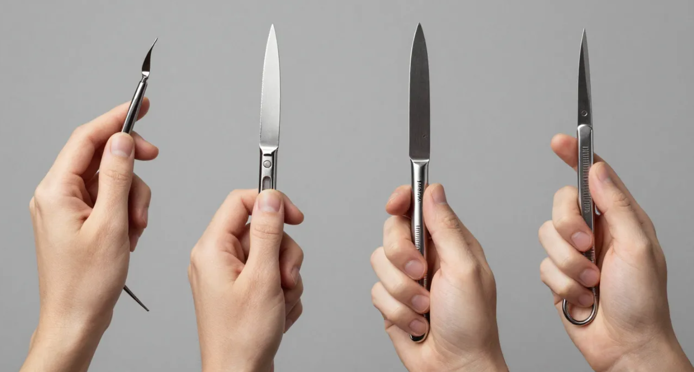 手術(shù)刀四種執(zhí)刀方法示意圖