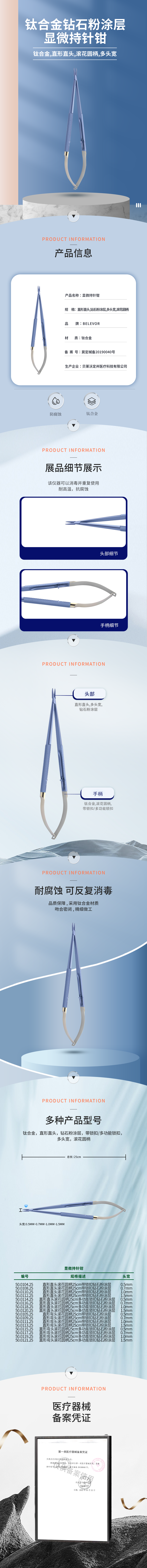 鈦合金 鉆石粉涂層 25cm 顯微持針鉗-50.0104.25-詳情頁.png