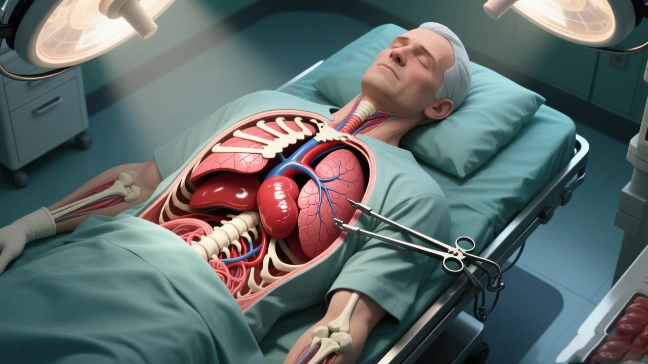 胸腔牽開器在主動(dòng)脈手術(shù)中的應(yīng)用示意圖