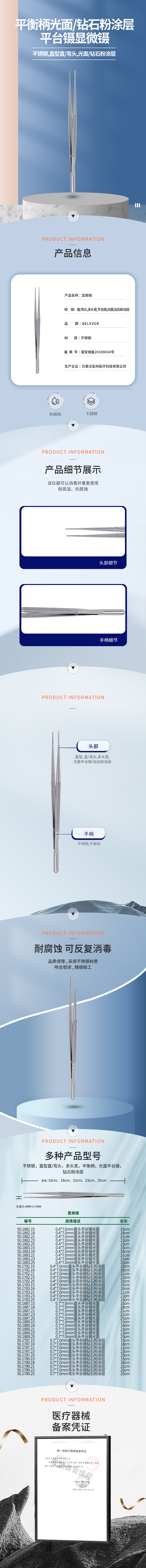 不銹鋼 平衡柄光面鉆石粉涂層平臺鑷-50.1882.15-詳情頁.png