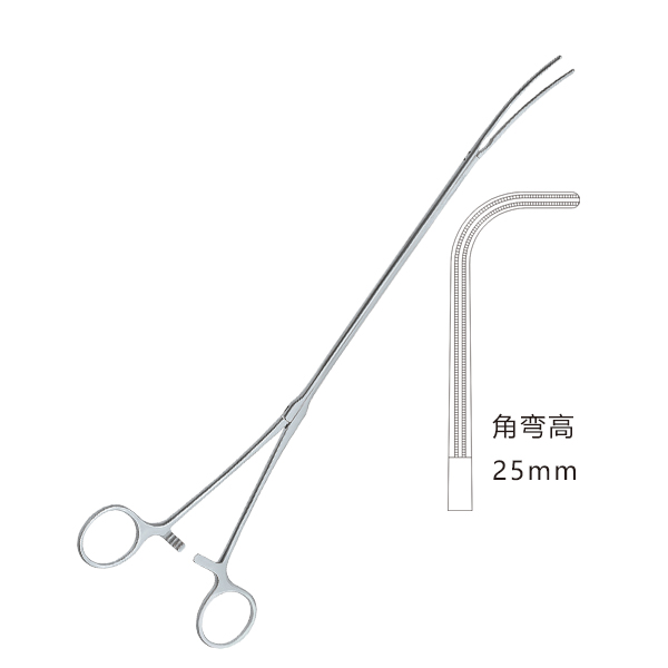 有鎖角彎高25mm雙關節(jié)滑板式5.5mm細桿凹凸齒止血鉗