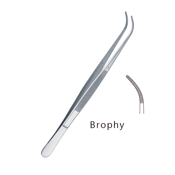 Brophy彎頭有齒胸腔鑷