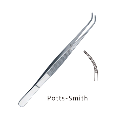 Potts-Smith弯头有齿精细镊