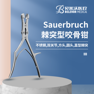 Sauerbruch棘突型 不锈钢方头 圆头 总长30cm 咬骨钳